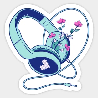 Heart Headphones Sticker